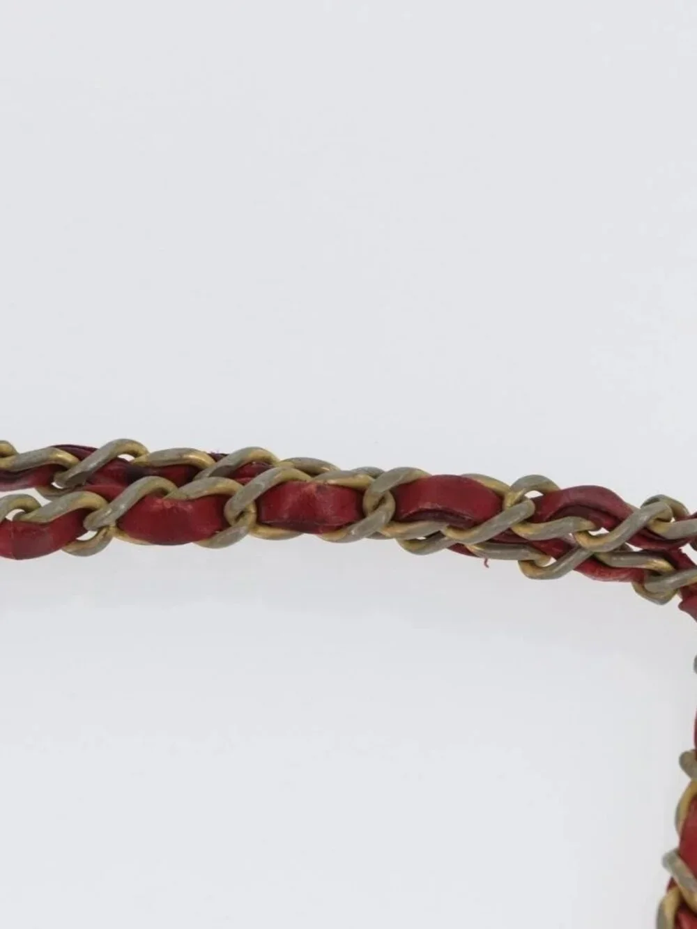 CHANEL Matelasse Chain Shoulder Bag Leather Red Gold CC Auth 169739